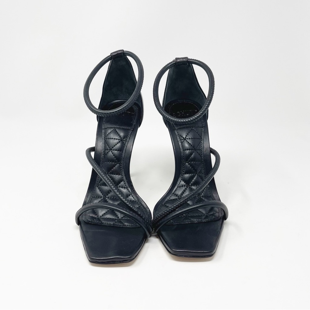 NWT SCHUTZ Gaiah Leather Strappy Heels Sandals Shoes Quilted Design Black Size 6 - Picture 12 of 15